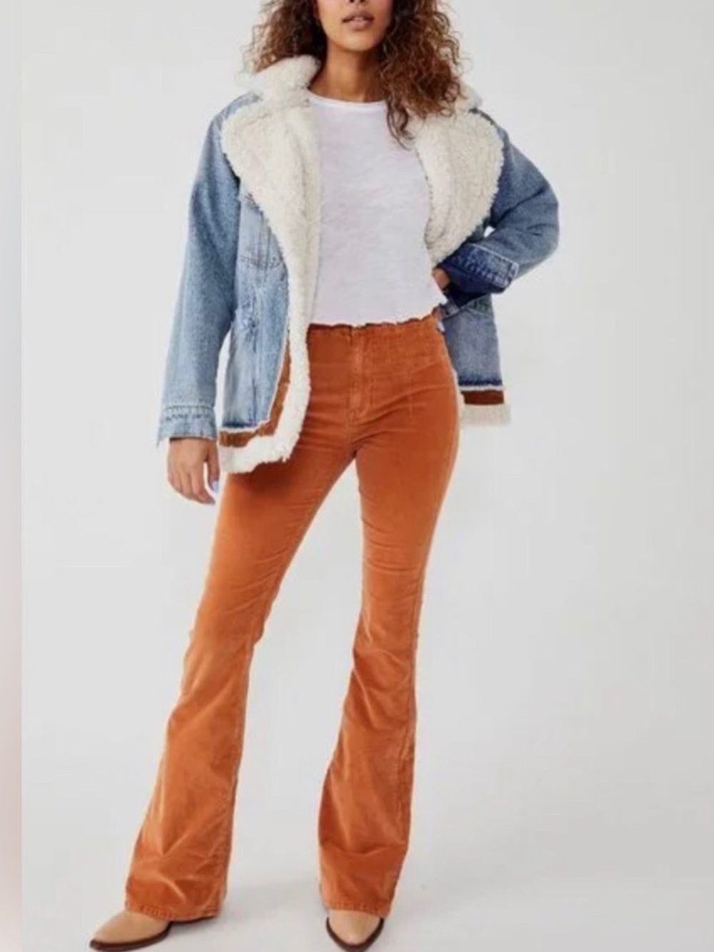 Free People We The Free Jayde Corduroy High Rise Flare Jeans Size 31